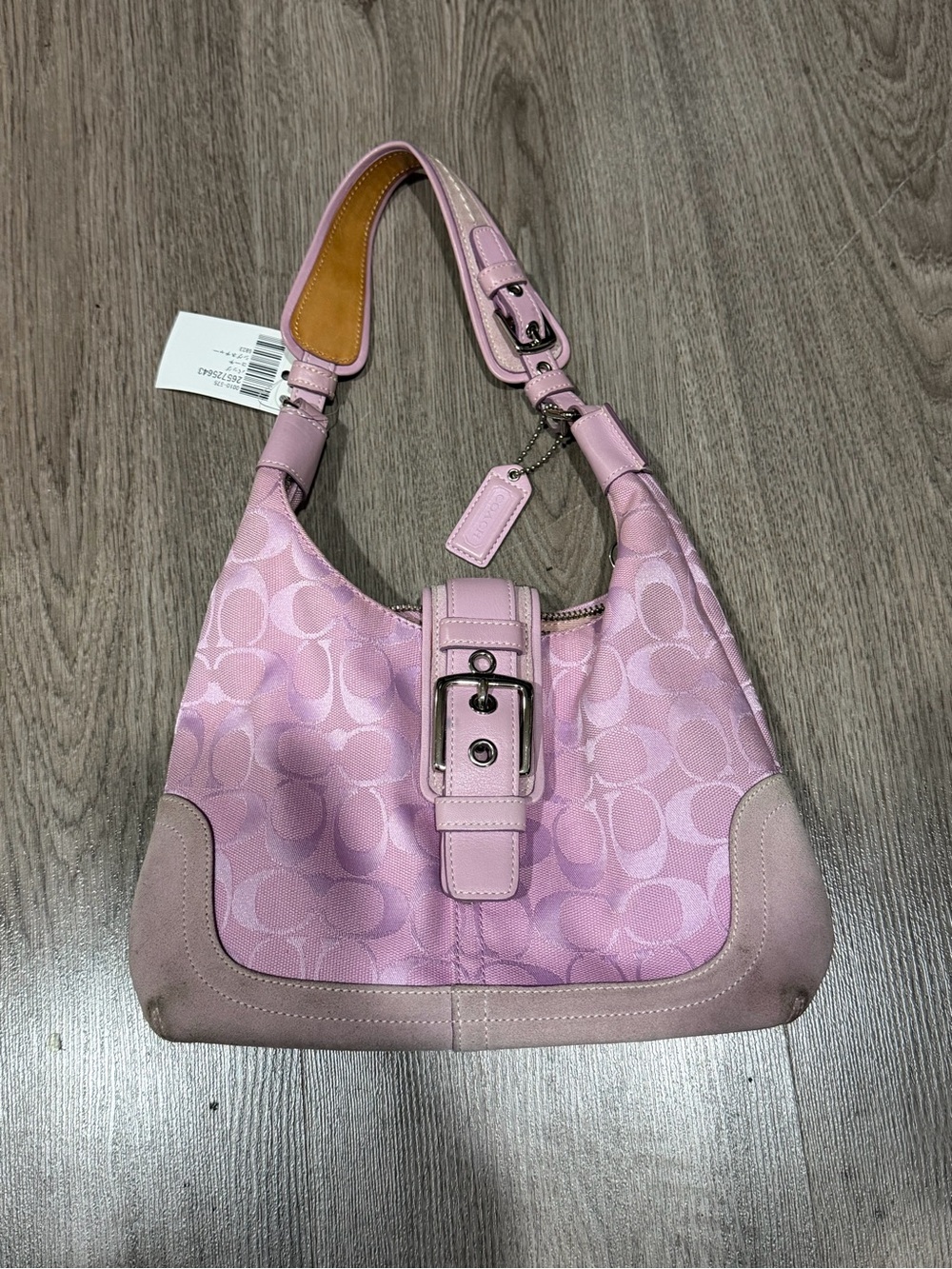 Coach Lilac Signature Buckle Shoulder Bag